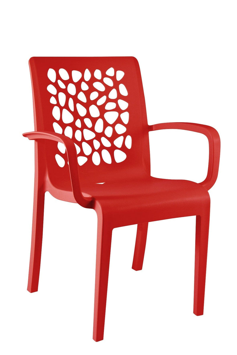 Grosfillex Tulipe Fauteuil repas empilable Rouge Architectural 