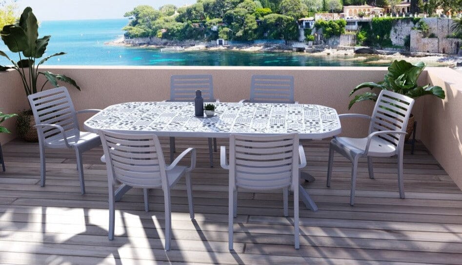 Grosfillex Vega Décor Table repas rabattable à rallonge 165/220x100cm 
