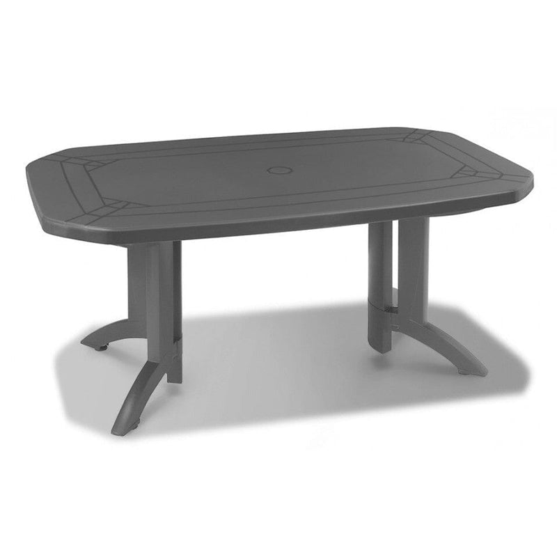Grosfillex Vega Table repas rabattable 165x100cm Anthracite 