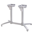 Grosfillex X-One Pied double Bistro aluminium central rabattable et encastrable Gris argent 