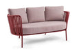 Hunn Granada Canapé 2,5 places avec Cordes Rouge rubis avec coussins rouge clair 