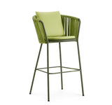 Hunn Granada Chaise haute avec Cordes Vert avec coussin vert clair 