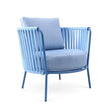Hunn Granada Fauteuil club avec Cordes Bleu avec coussins bleu 