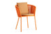 Hunn Granada Fauteuil repas avec Cordes Orange avec coussins orange 