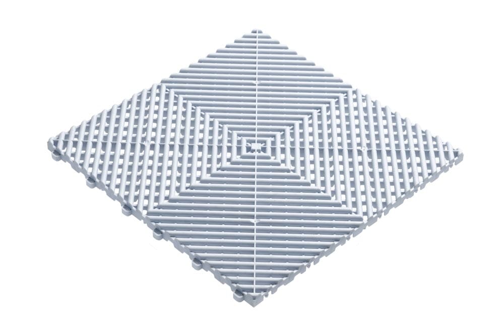 Hunn Huso II Dalle de sol carrée synthétique 40x40cm Gris Clair 