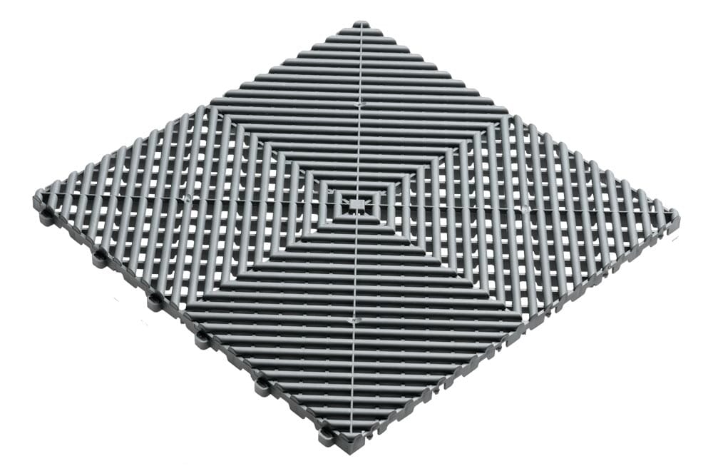 Hunn Huso II Dalle de sol carrée synthétique 40x40cm Gris Foncé 