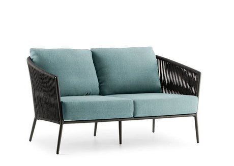 Hunn Kapstadt Canapé 2 places avec Cordes Anthracite Kuba Bleu Clair 