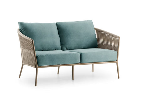 Hunn Kapstadt Canapé 2 places avec Cordes Taupe Kuba Bleu Clair 