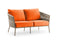 Hunn Kapstadt Canapé 2 places avec Cordes Taupe Solid Orange 