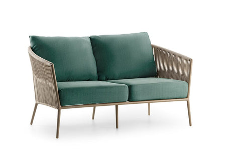 Hunn Kapstadt Canapé 2 places avec Cordes Taupe Solid Vert Sapin 