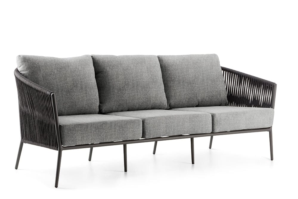 Hunn Kapstadt Canapé 3 places avec Cordes Anthracite Kuba Gris 