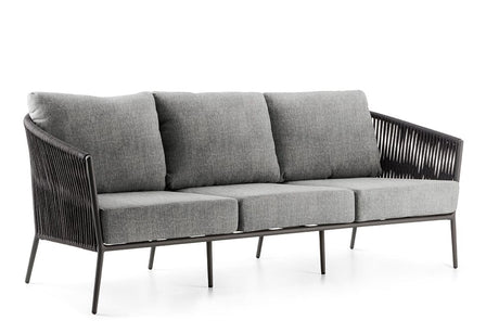Hunn Kapstadt Canapé 3 places avec Cordes Anthracite Kuba Gris 
