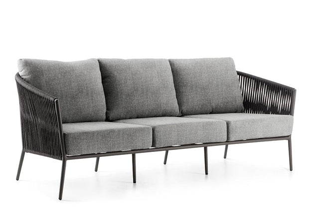 Hunn Kapstadt Canapé 3 places avec Cordes Anthracite Kuba Gris 