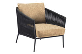 Hunn Kapstadt Fauteuil Club Lounge avec Cordes Anthracite Havanna Beige 