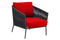 Hunn Kapstadt Fauteuil Club Lounge avec Cordes Anthracite Solid Rouge 