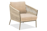 Hunn Kapstadt Fauteuil Club Lounge avec Cordes Taupe Havanna Beige 