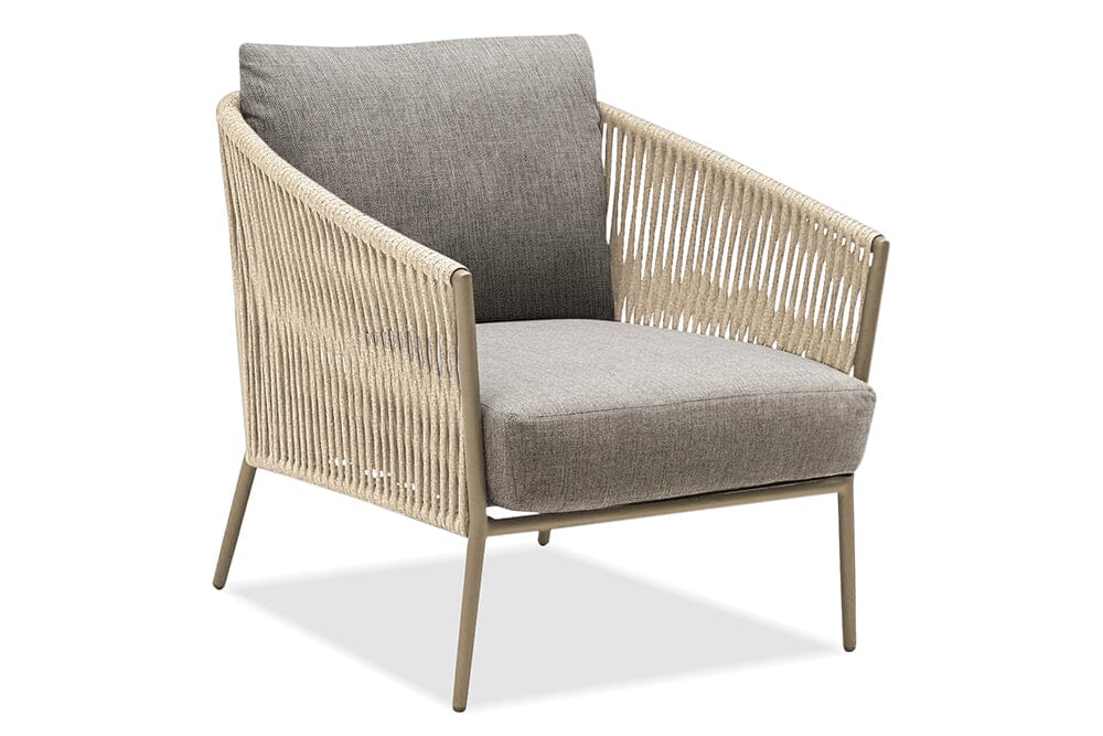 Hunn Kapstadt Fauteuil Club Lounge avec Cordes Taupe Kuba Gris 