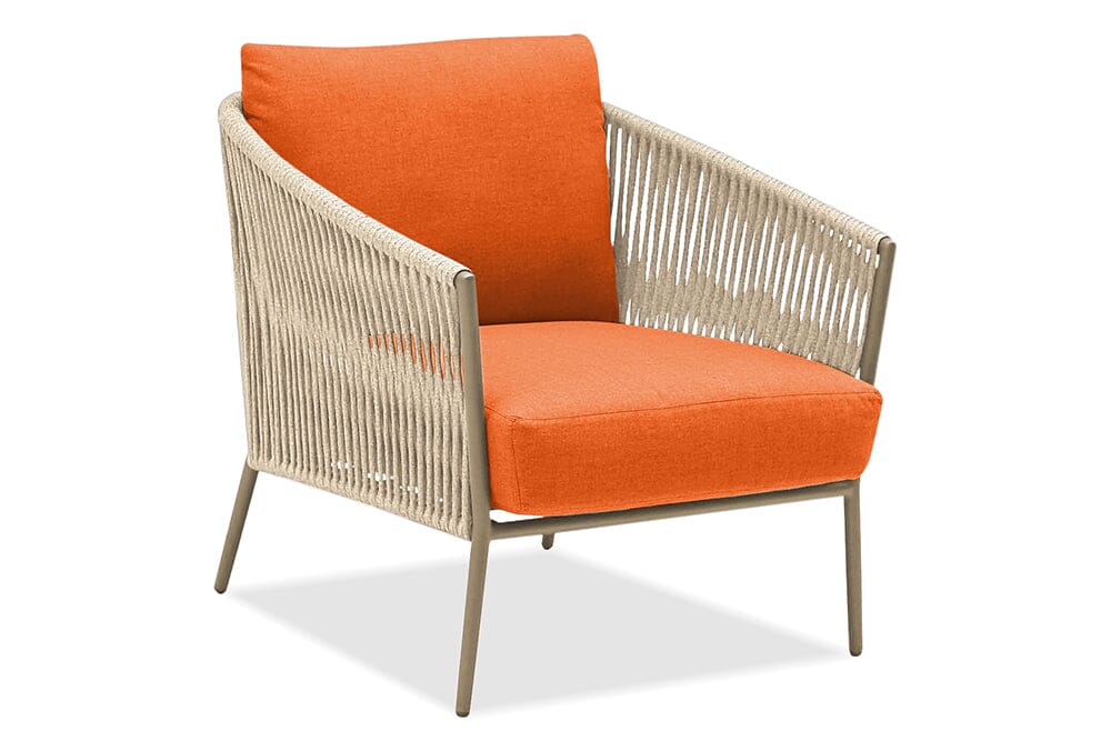 Hunn Kapstadt Fauteuil Club Lounge avec Cordes Taupe Solid Orange 