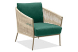 Hunn Kapstadt Fauteuil Club Lounge avec Cordes Taupe Solid Vert Sapin 