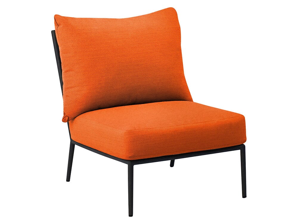 Hunn Kapstadt Fauteuil Club Lounge sans accoudoirs Anthracite Solid Orange 