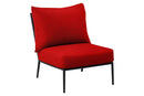 Hunn Kapstadt Fauteuil Club Lounge sans accoudoirs Anthracite Solid Rouge 
