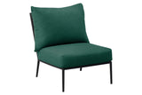 Hunn Kapstadt Fauteuil Club Lounge sans accoudoirs Anthracite Solid Vert Sapin 