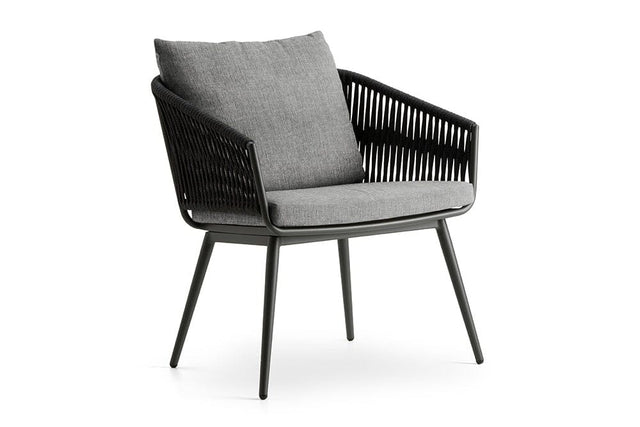 Hunn Kapstadt Fauteuil repas avec Cordes Anthracite Kuba Gris 