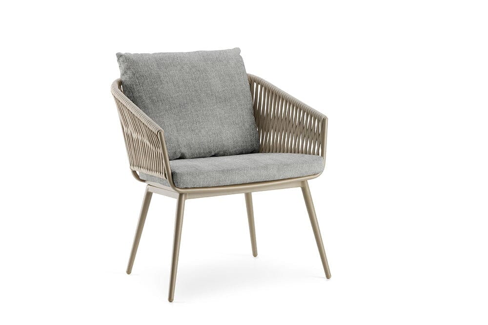 Hunn Kapstadt Fauteuil repas avec Cordes Taupe Kuba Gris 