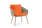 Hunn Kapstadt Fauteuil repas avec Cordes Taupe Solid Orange 