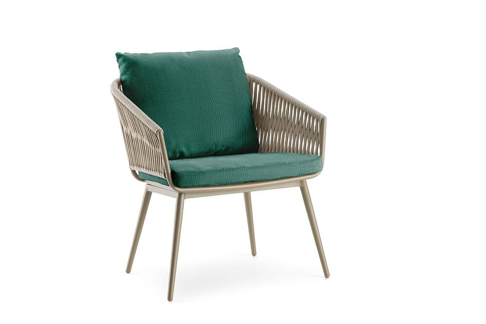 Hunn Kapstadt Fauteuil repas avec Cordes Taupe Solid Vert Sapin 