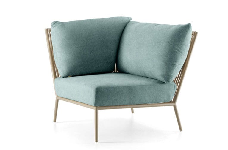 Hunn Kapstadt Module d'angle avec Cordes Taupe Kuba Bleu Clair 