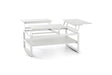 Hunn Miami Table basse à Plateaux relevables Multipositions 110x80cm H:43/63cm - 3 plateaux Blanc plateaux blanc 