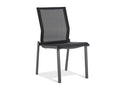 Hunn Porto Aluminium Chaise repas avec toile Noir 