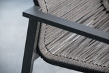 Hunn Porto Aluminium Fauteuil Club Lounge avec cordes 