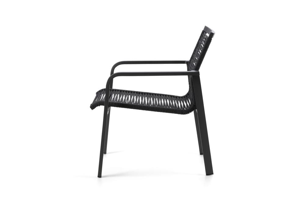 Hunn Porto Aluminium Fauteuil Club Lounge avec cordes 