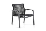 Hunn Porto Aluminium Fauteuil Club Lounge avec cordes 