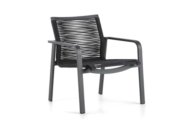 Hunn Porto Aluminium Fauteuil Club Lounge avec cordes 