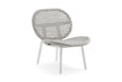 Hunn San Diego Chaise lounge avec cordes Blanc avec cordes Gris argent 