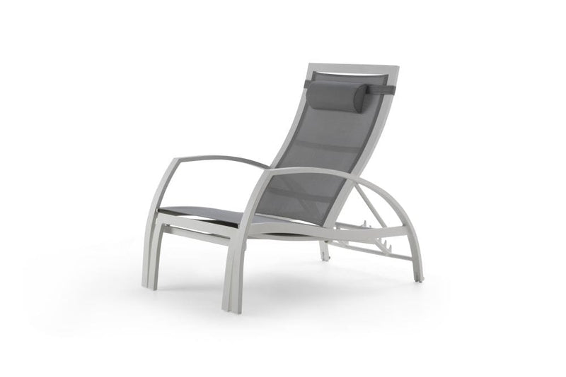Hunn Victoria Aluminium Transat chaise longue avec repose-pieds intégré et roues 