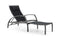 Hunn Victoria Aluminium Transat chaise longue avec repose-pieds intégré et roues Anthracite avec toile rembourrée matelassée noir 