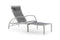 Hunn Victoria Aluminium Transat chaise longue avec repose-pieds intégré et roues Blanc avec toile simple gris clair 