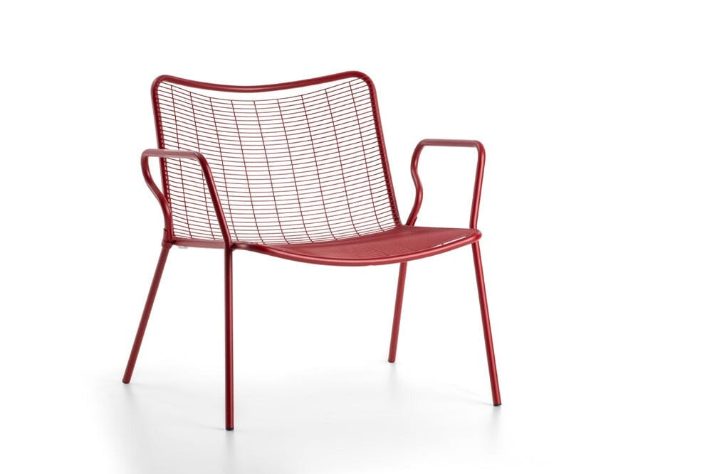 Hunn Vienna Fauteuil Club Lounge empilable Rouge Rubis 