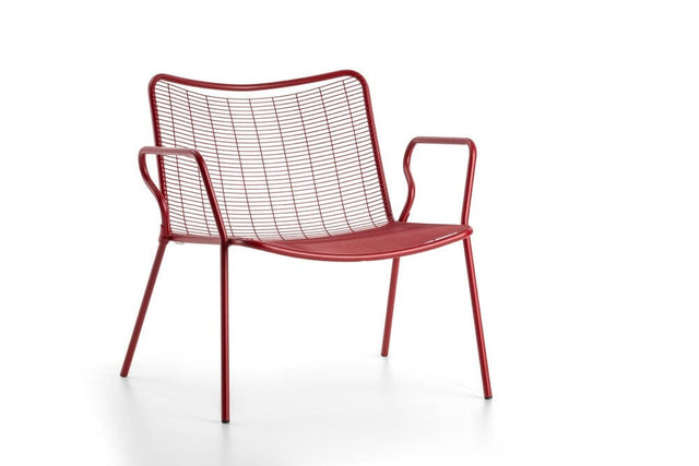 Hunn Vienna Fauteuil Club Lounge empilable Rouge Rubis 