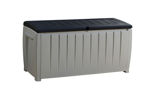 Keter Novel Coffre de rangement 125x55cm H 62.5cm Noir et Gris 