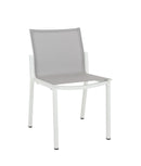 Les Jardins Amaka Chaise empilable Blanc / Toile Gris clair 