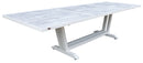Les Jardins Amaka Table extensible 200/300x100cm Piètement Blanc / HPL décor Béton ciré 