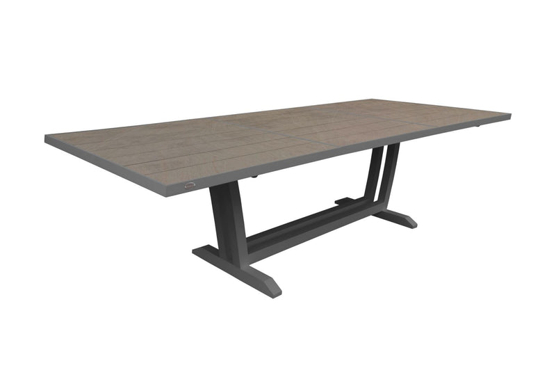 Les Jardins Amaka Table extensible 200/300x100cm Piètement Gris espace / HPL décor Céramique grise 