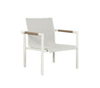 Les Jardins Bastingage Fauteuil bas empilable Structure Blanc / Toile Ateja Blanc chiné 