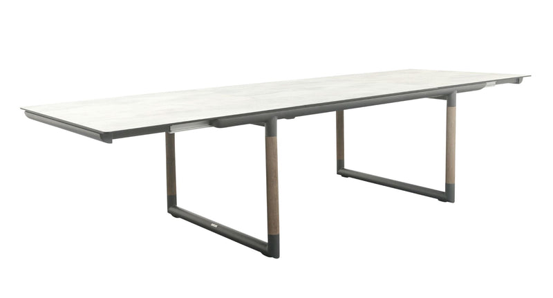 Les Jardins Bastingage Table extensible 210/315x105cm Piètement Gris espace 