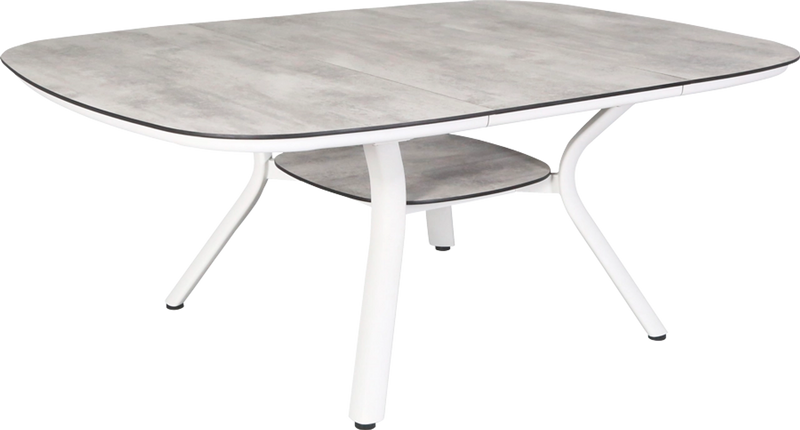 Les Jardins Sagamore Table carréee extensible 135/195x135cm Piètement Blanc 